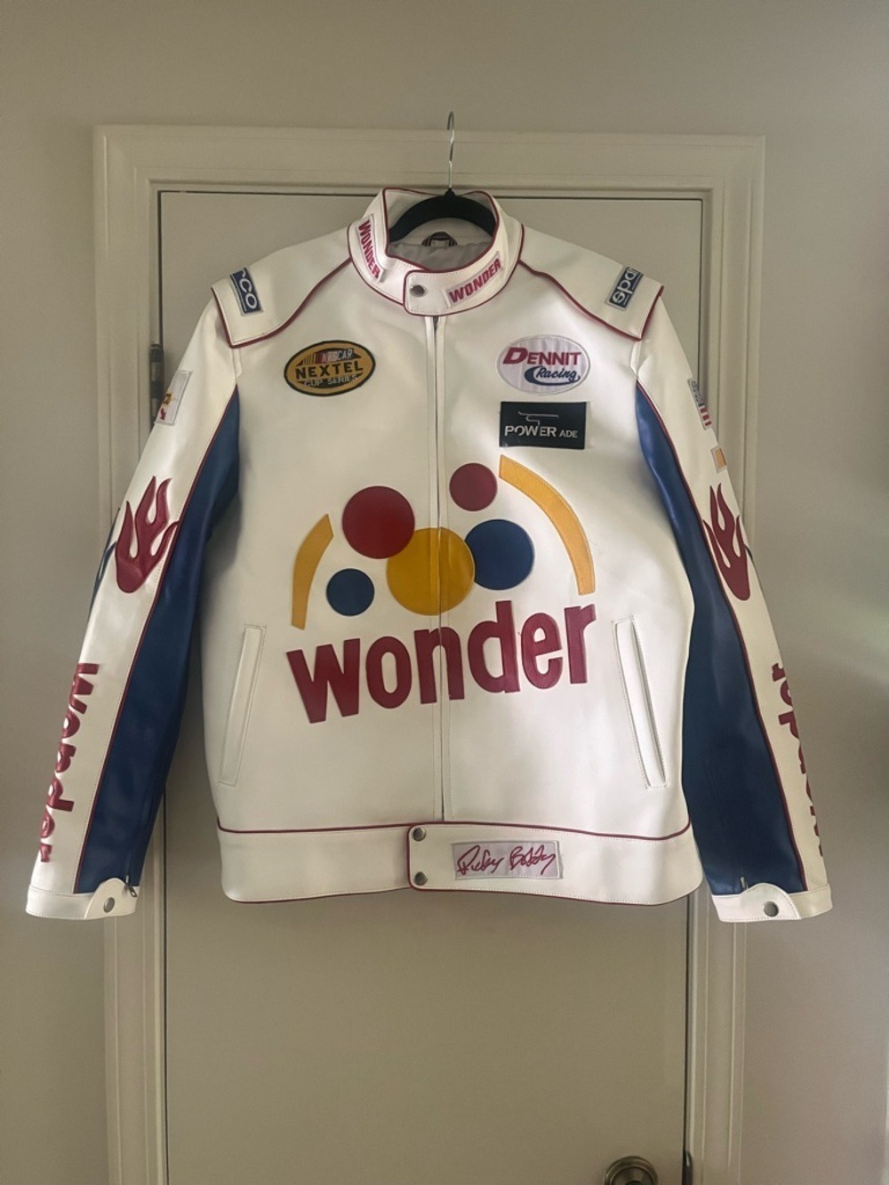 Talladega Nights Ricky Bobby Wonder Bread Leather Jacket Size Large